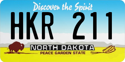 ND license plate HKR211