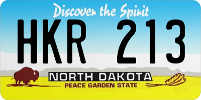 ND license plate HKR213