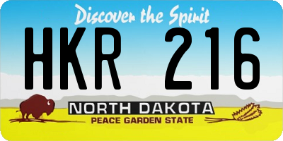 ND license plate HKR216