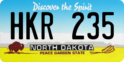 ND license plate HKR235
