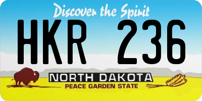ND license plate HKR236