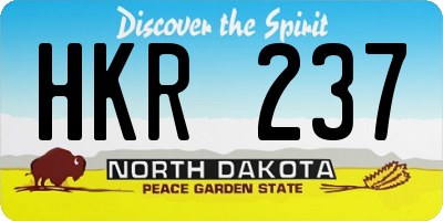 ND license plate HKR237