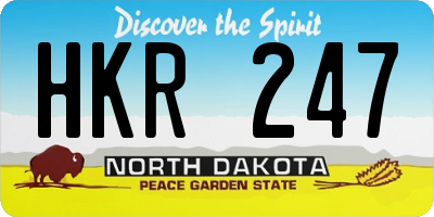 ND license plate HKR247