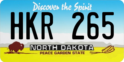 ND license plate HKR265