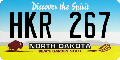 ND license plate HKR267