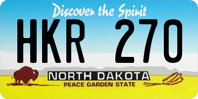 ND license plate HKR270