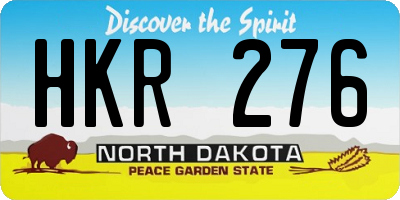 ND license plate HKR276