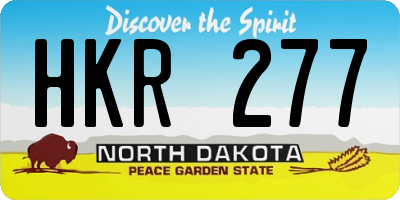 ND license plate HKR277
