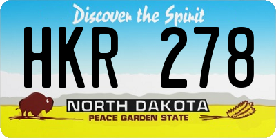 ND license plate HKR278