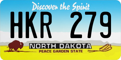 ND license plate HKR279