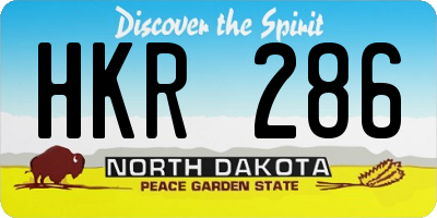 ND license plate HKR286