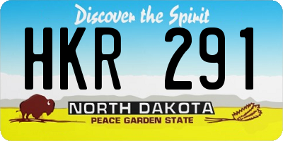 ND license plate HKR291