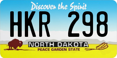 ND license plate HKR298