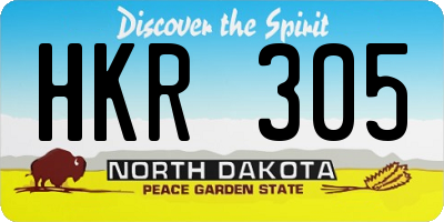 ND license plate HKR305