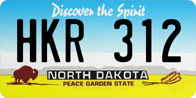ND license plate HKR312