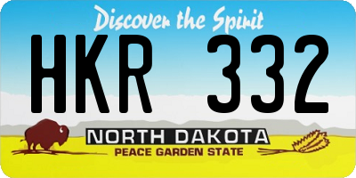 ND license plate HKR332