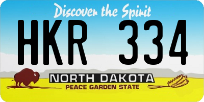 ND license plate HKR334