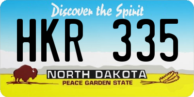 ND license plate HKR335