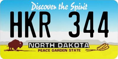 ND license plate HKR344