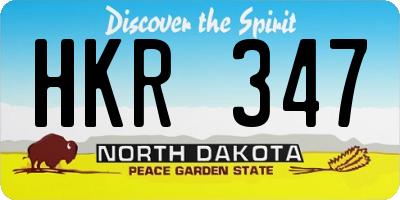 ND license plate HKR347
