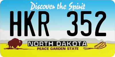 ND license plate HKR352
