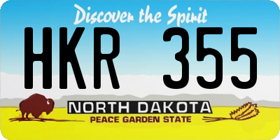 ND license plate HKR355