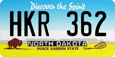ND license plate HKR362