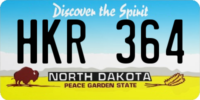 ND license plate HKR364