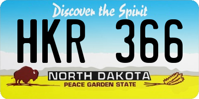 ND license plate HKR366
