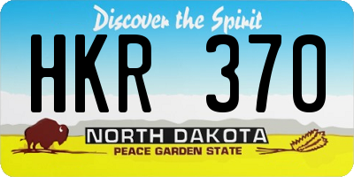 ND license plate HKR370