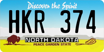 ND license plate HKR374