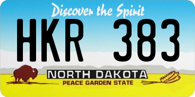 ND license plate HKR383