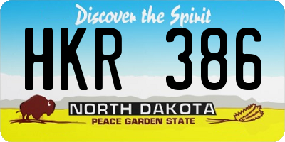 ND license plate HKR386