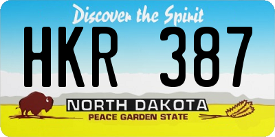 ND license plate HKR387