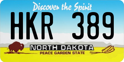 ND license plate HKR389