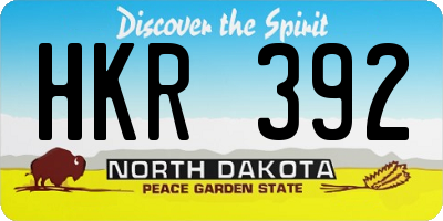 ND license plate HKR392