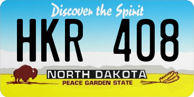ND license plate HKR408