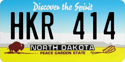 ND license plate HKR414