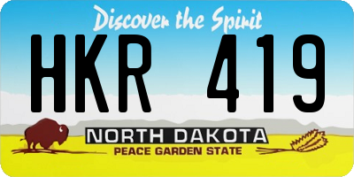 ND license plate HKR419