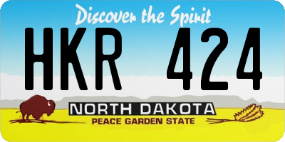 ND license plate HKR424