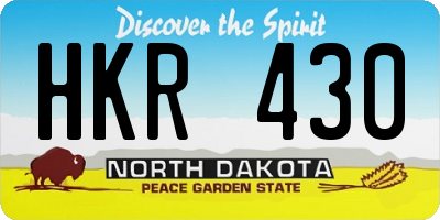 ND license plate HKR430
