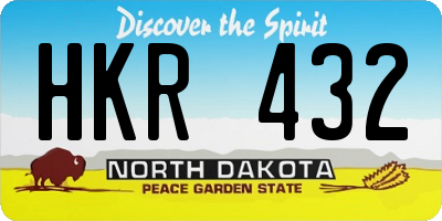 ND license plate HKR432