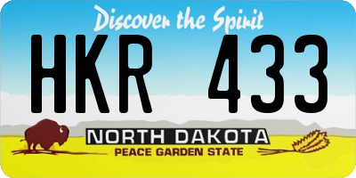 ND license plate HKR433