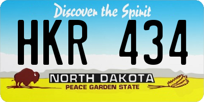 ND license plate HKR434
