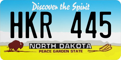 ND license plate HKR445