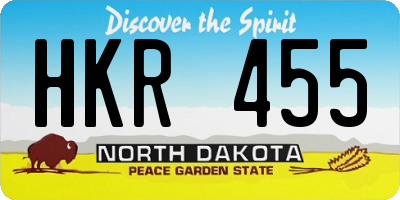 ND license plate HKR455