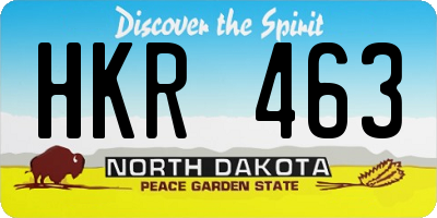 ND license plate HKR463