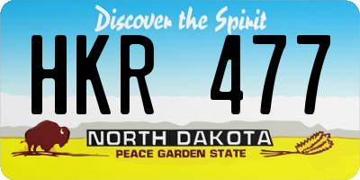 ND license plate HKR477