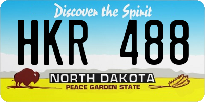 ND license plate HKR488