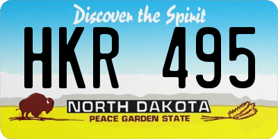 ND license plate HKR495